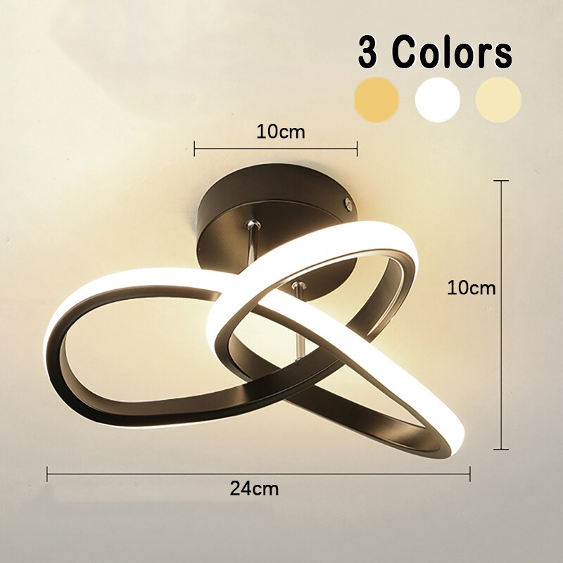 Plafonnier LED à trois anneaux et trois teintes lumineuses