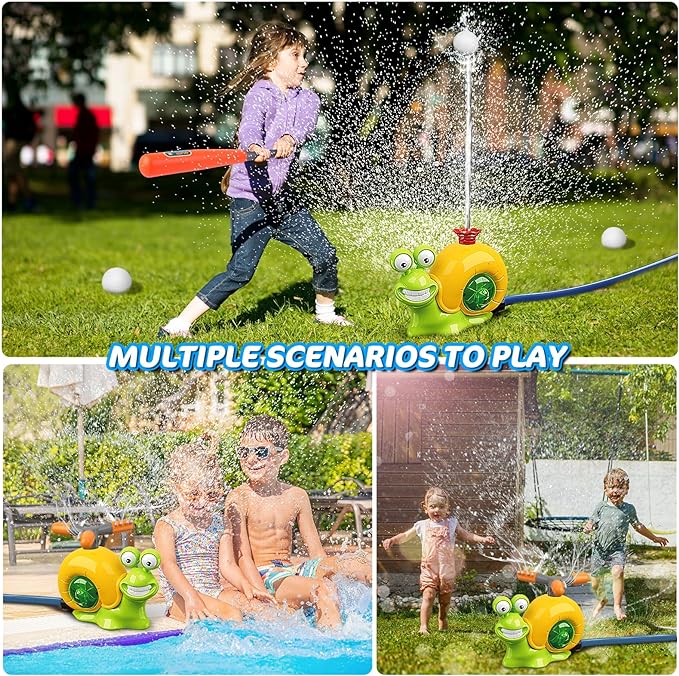 Arroseur escargot pour enfants avec option jeu de baseball