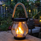 Lanterne solaire à LED effet flamme avec recharge USB-C
