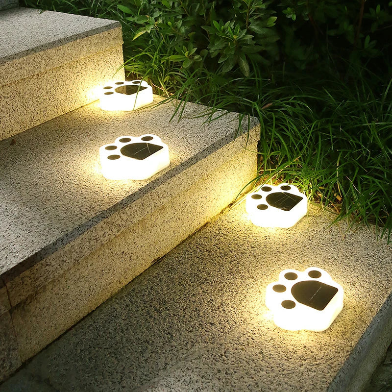 Éclairage solaire de jardin en forme de patte
