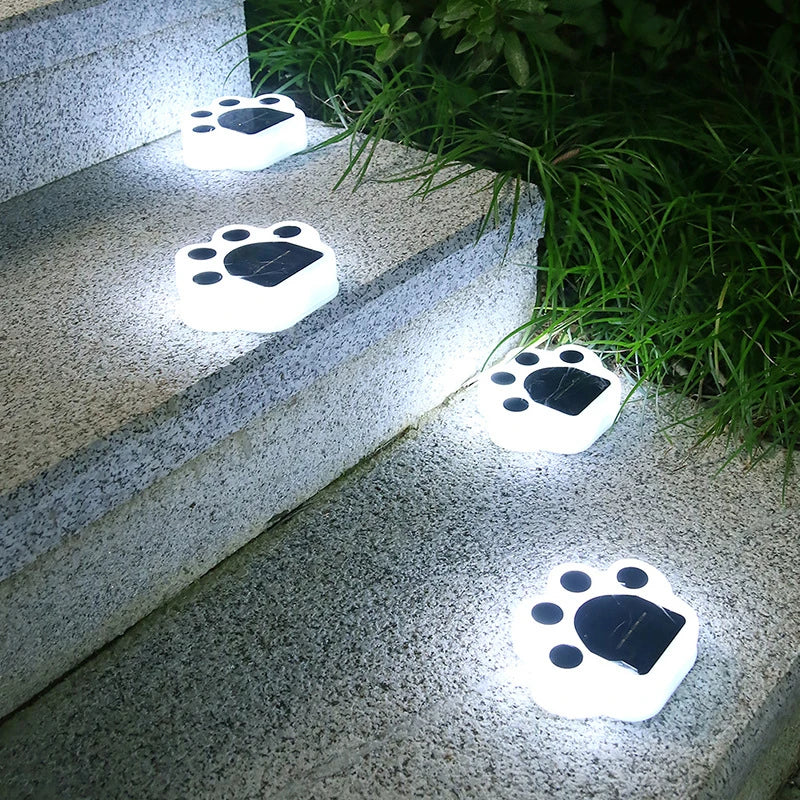 Éclairage solaire de jardin en forme de patte