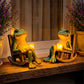 Figurine grenouille solaire lumineuse pour jardin