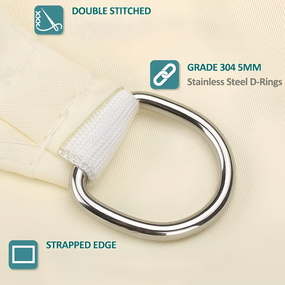 Voile d’ombrage rectangulaire en polyester enduit PU