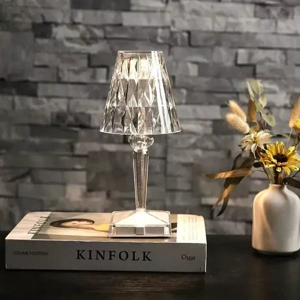 Lampe de table à facettes en acrylique rechargeable USB
