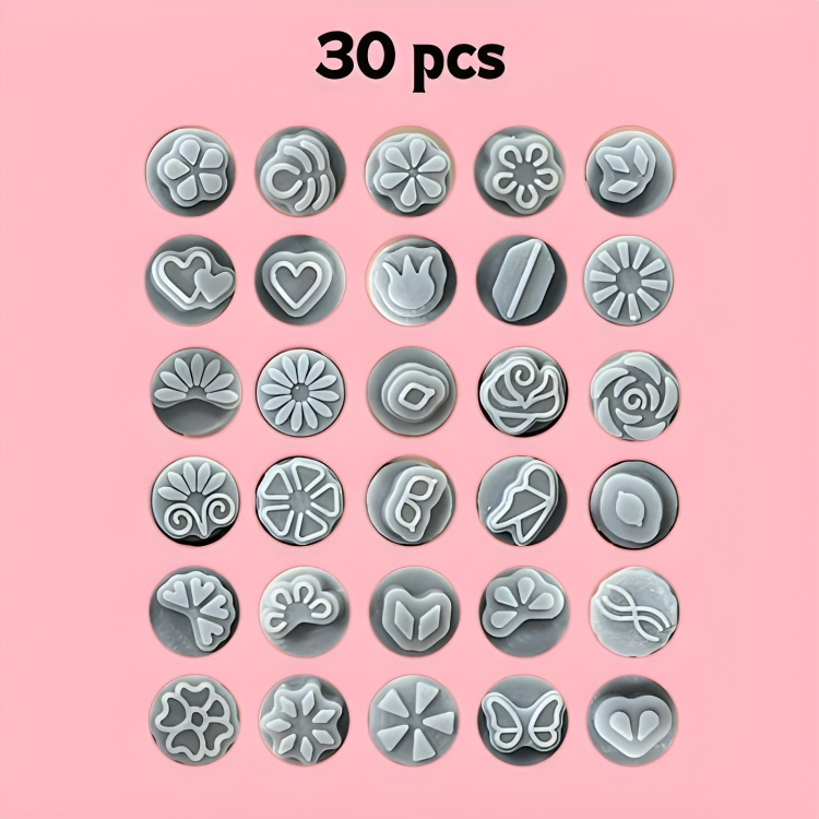 Tampons de décoration des ongles – 10 ou 30 pièces