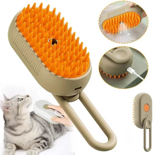 Brosse de toilettage 3 en 1 avec brumisation