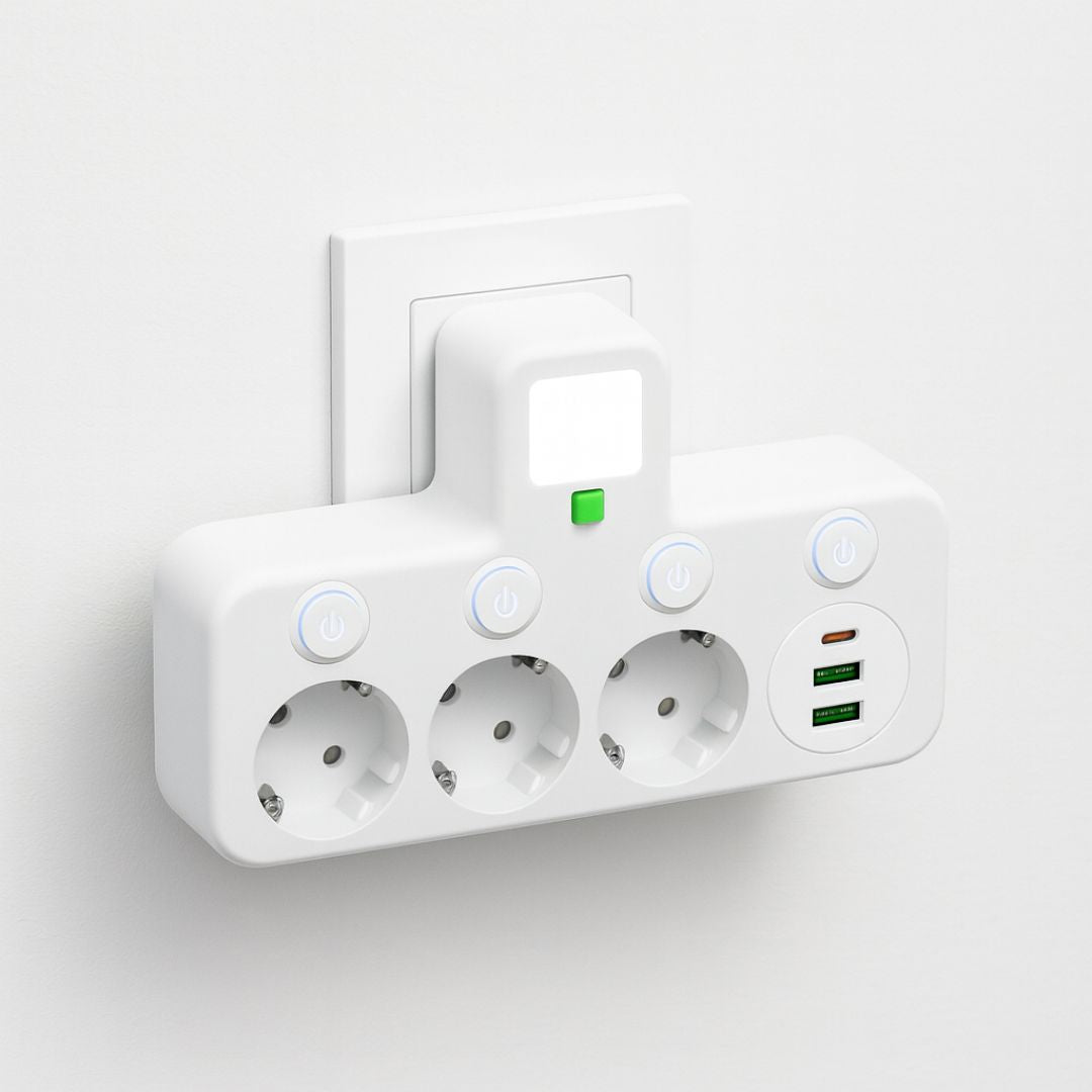 Multiprise 3 prises avec 2 ports USB et USB-C, puissance 2500 W