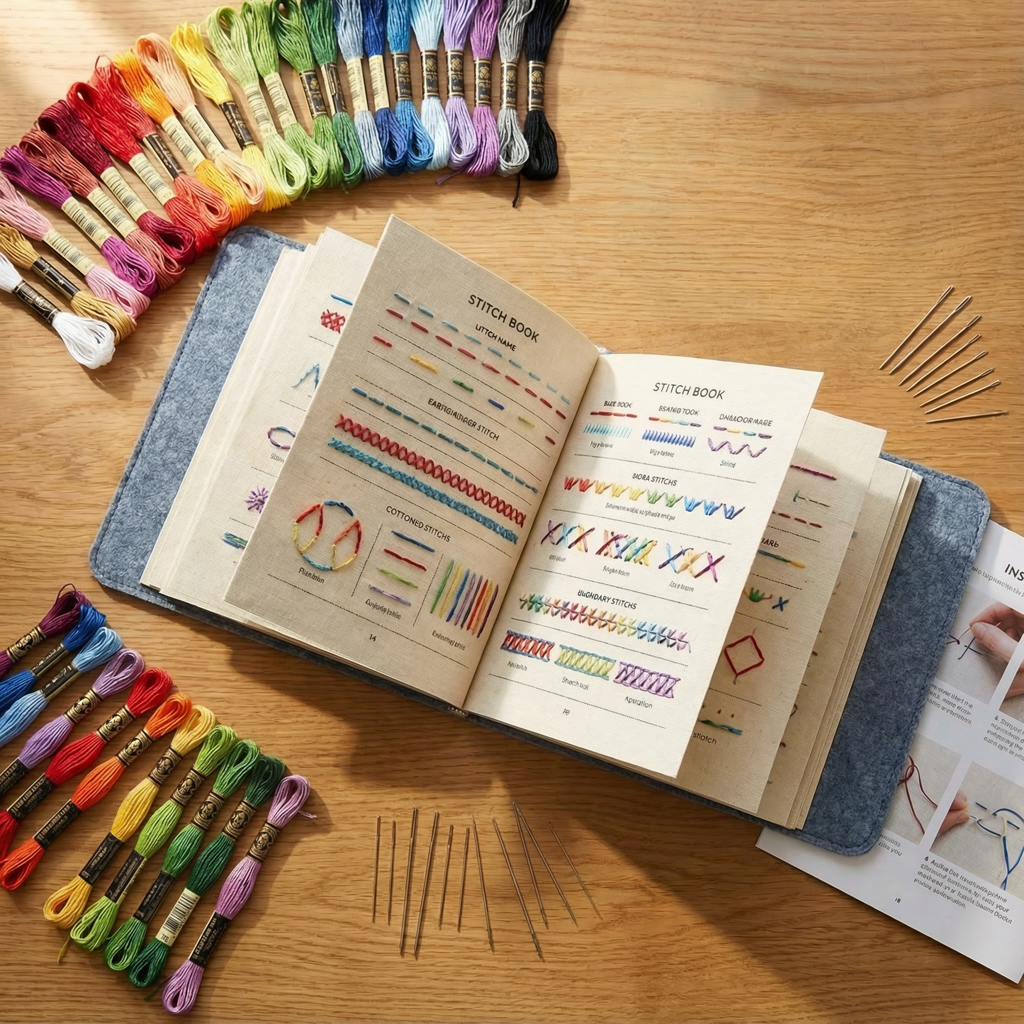 Livre-cahier broderie 106 points pas à pas