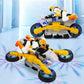Moto jouet transformable en figurine à piles