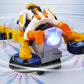 Moto jouet transformable en figurine à piles