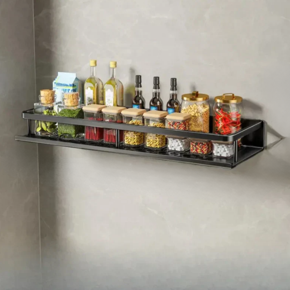 Étagère murale de cuisine avec crochets et porte-serviettes