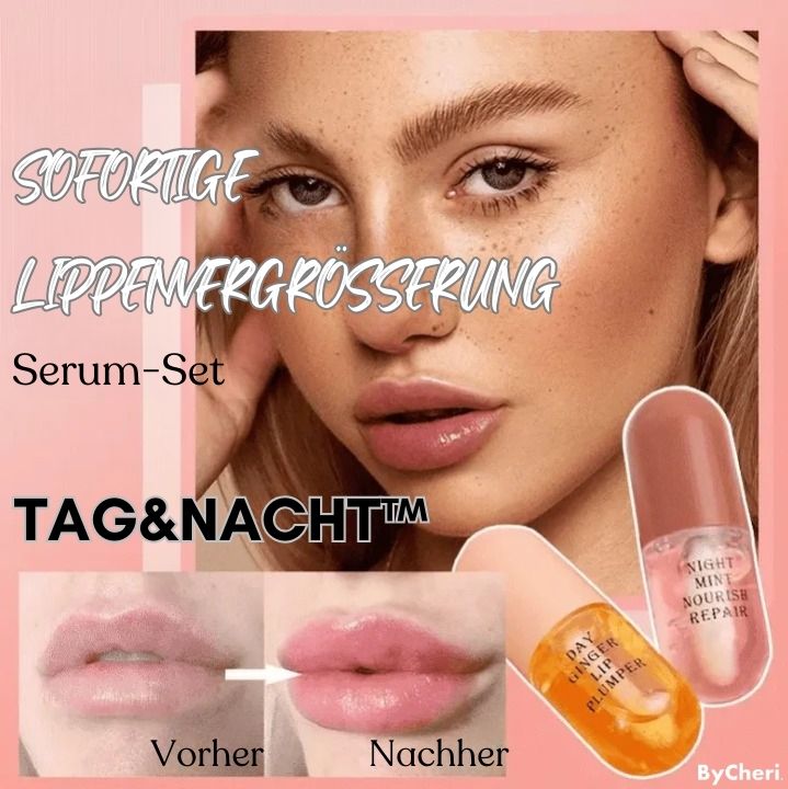 Lot de 2 ensembles de soins pour lèvres jour et nuit, 10 ml