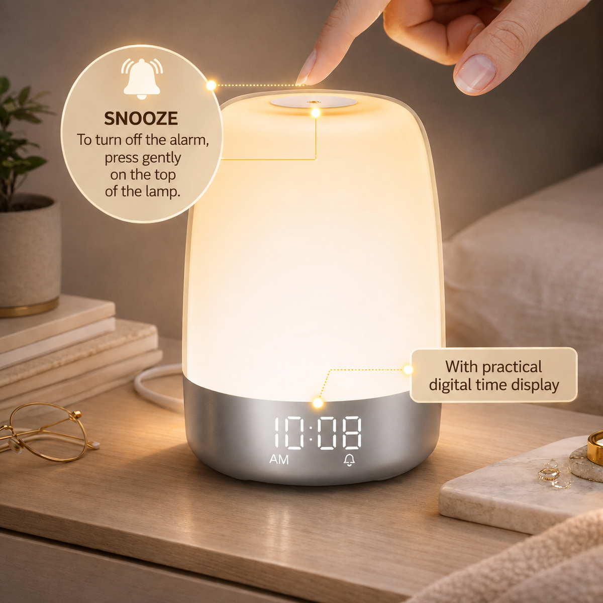 Réveil lumineux avec simulation de lever du soleil