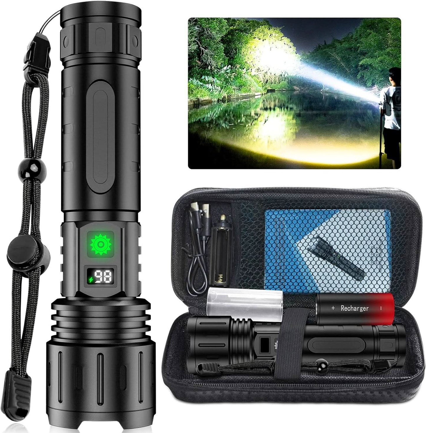 Lampe torche aluminium avec fonction powerbank