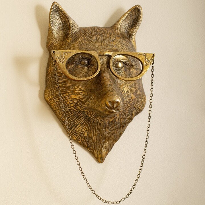 Tête d’animal décorative murale en résine peinte à la main