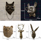 Tête d’animal décorative murale en résine peinte à la main
