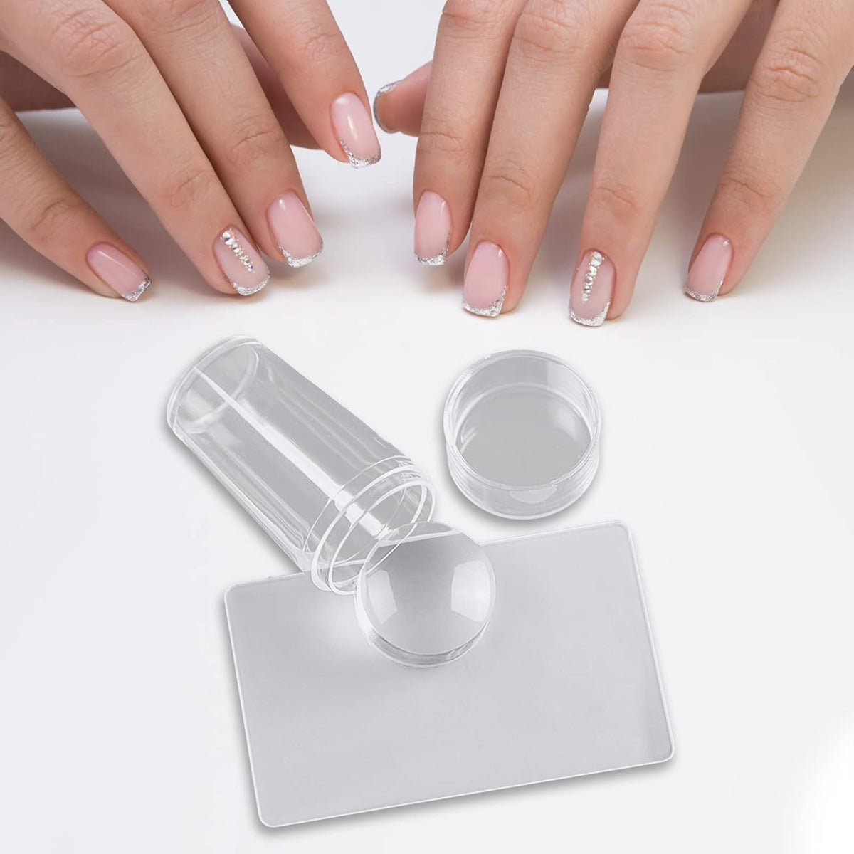 Lot de 2 ensembles de tampons de manucure en silicone