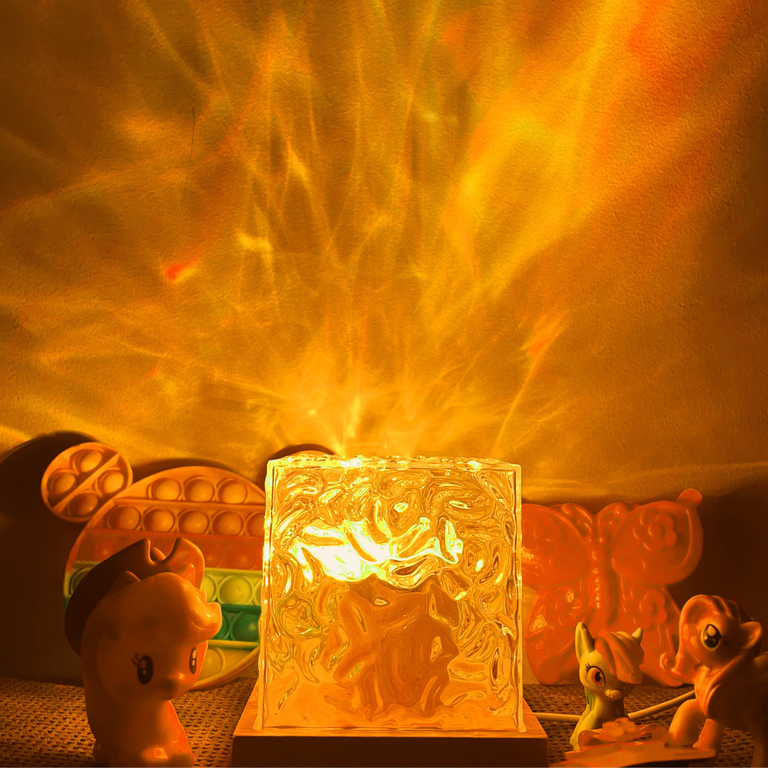 Lampe cristal à effet aurore boréale