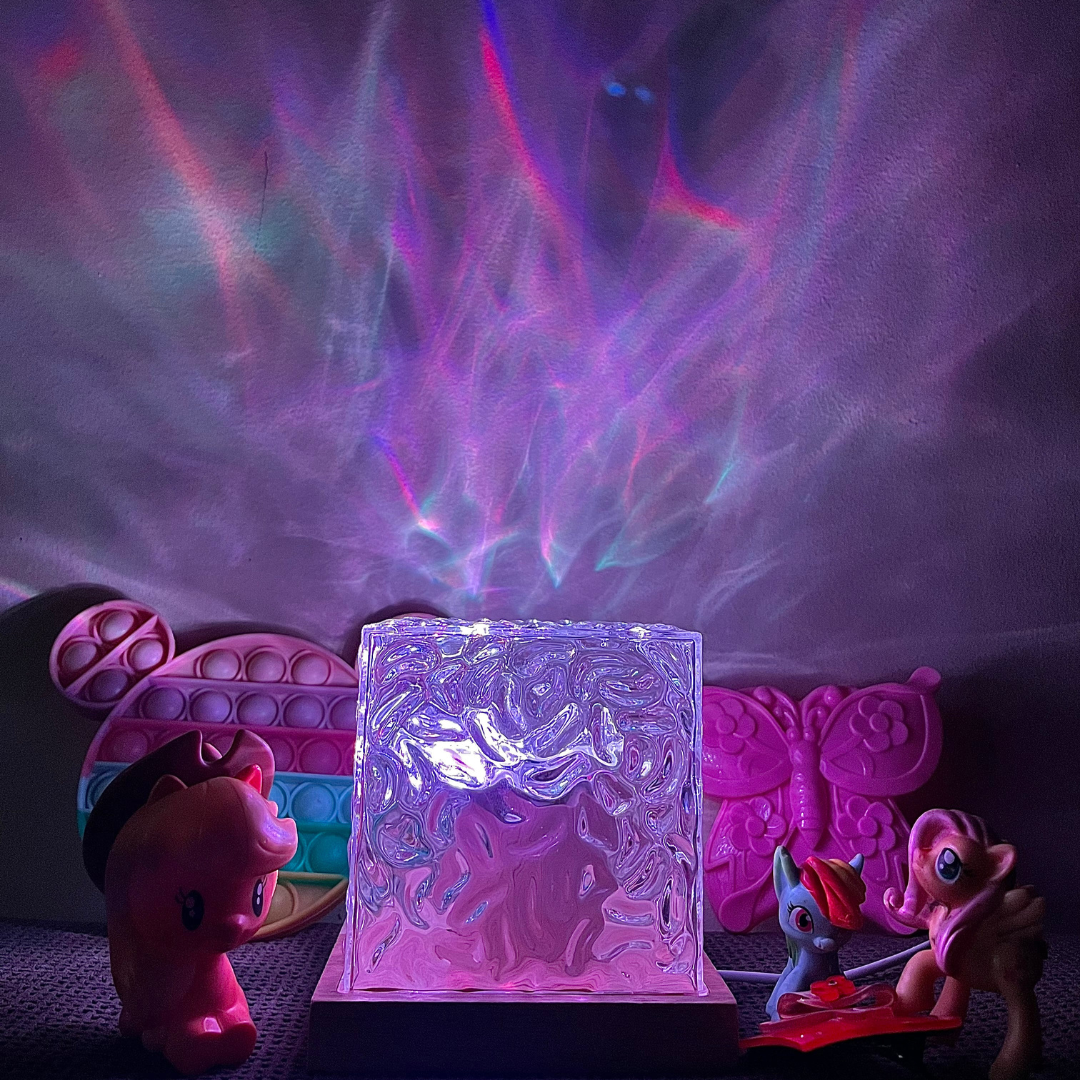 Lampe cristal à effet aurore boréale