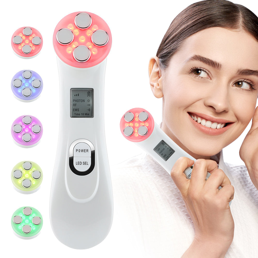 Appareil de massage facial EMS avec éclairage coloré