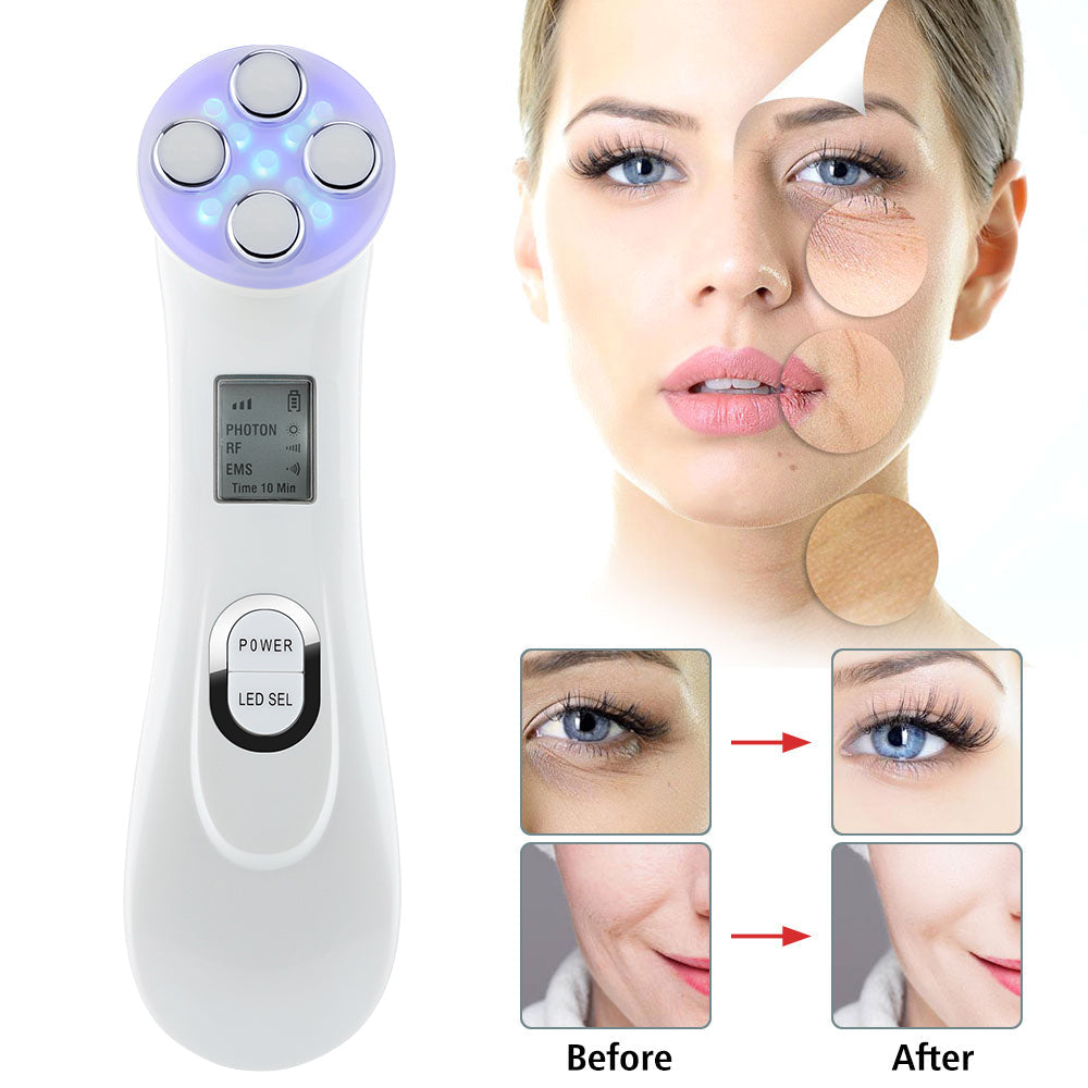 Appareil de massage facial EMS avec éclairage coloré