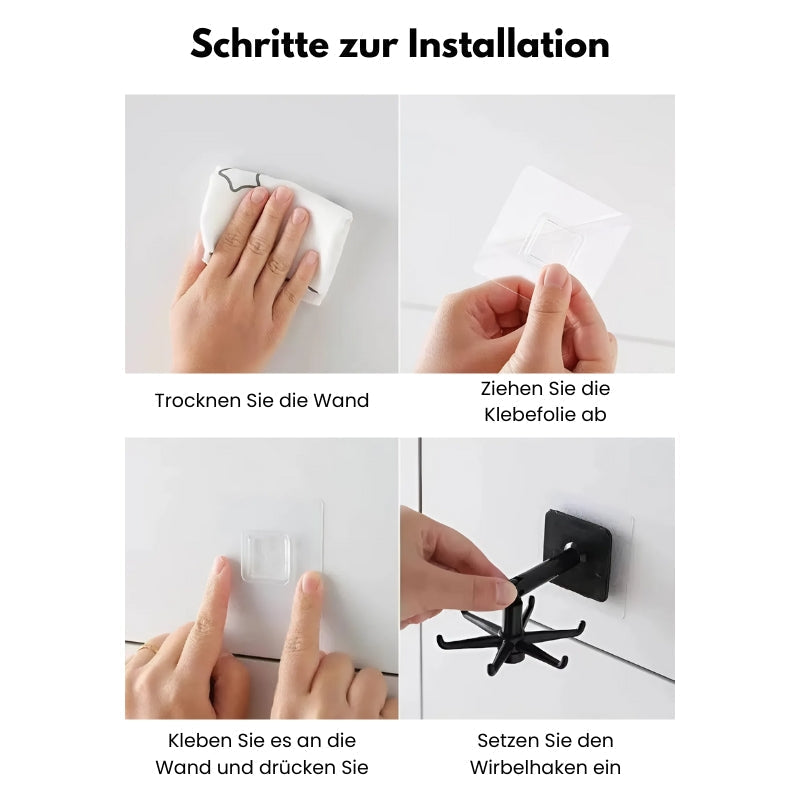 Crochets adhésifs pivotants à 360° en ABS