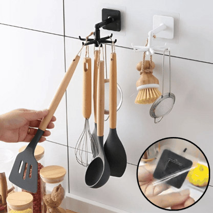 Crochets adhésifs pivotants à 360° en ABS