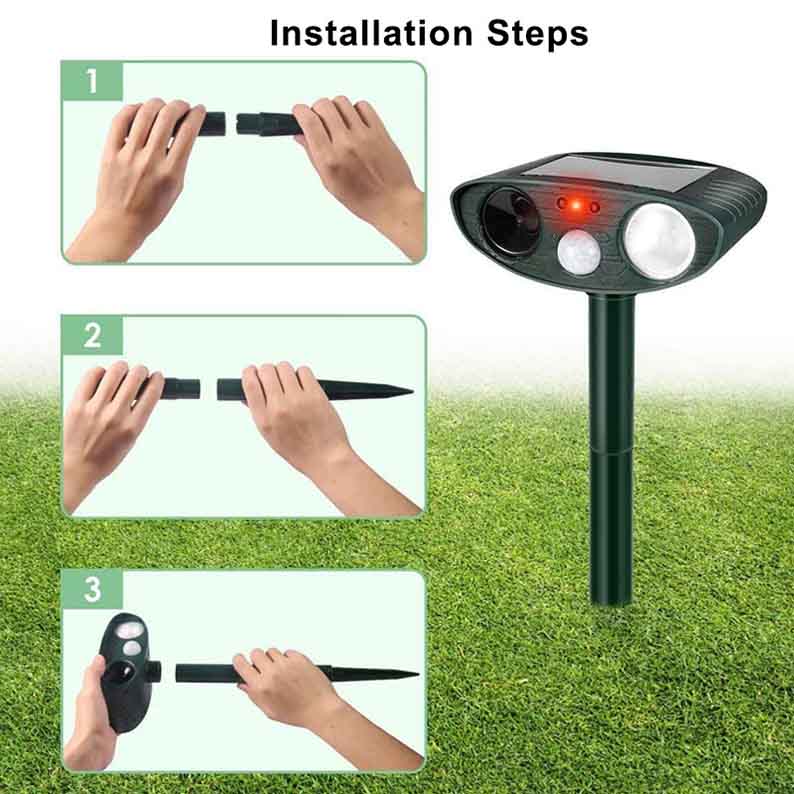 Répulsif solaire de jardin à fréquence réglable