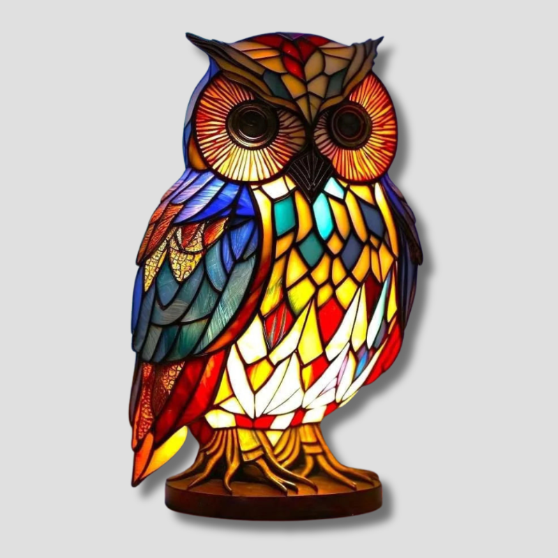 Lampe décorative animal à effet vitrail et éclairage chaud
