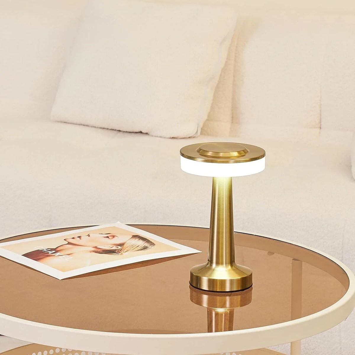 Lampe de table rechargeable rétro avec variateur