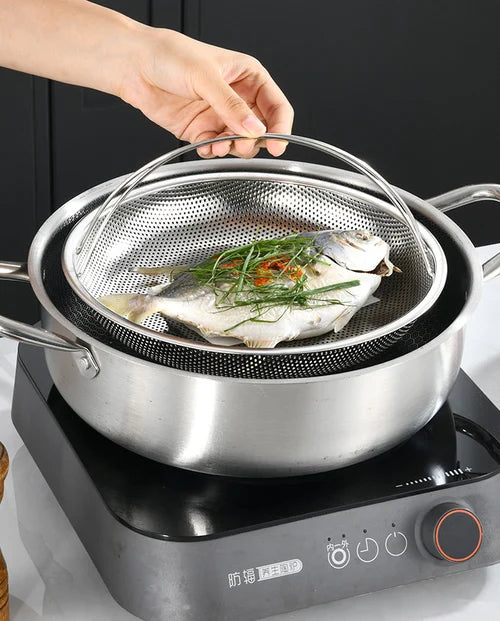 Panier de cuisson vapeur en acier inoxydable avec poignée
