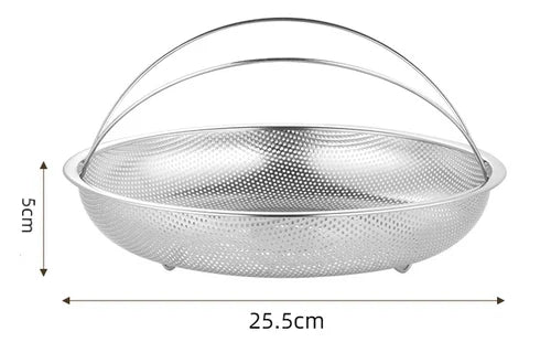 Panier de cuisson vapeur en acier inoxydable avec poignée