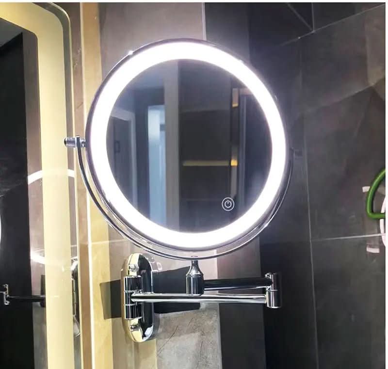 Miroir mural LED rechargeable à bras articulé 20,32 cm