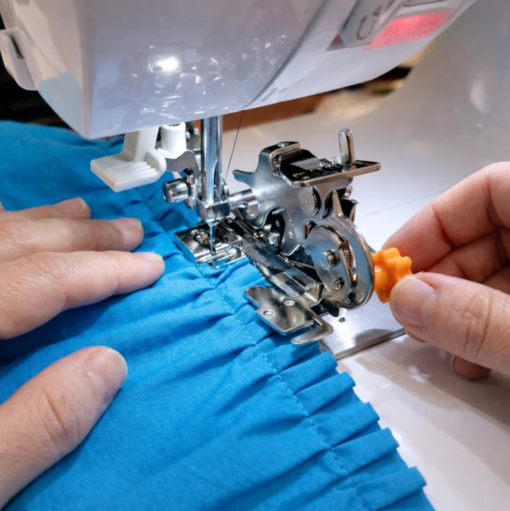 Pied fronceur réglable pour couture