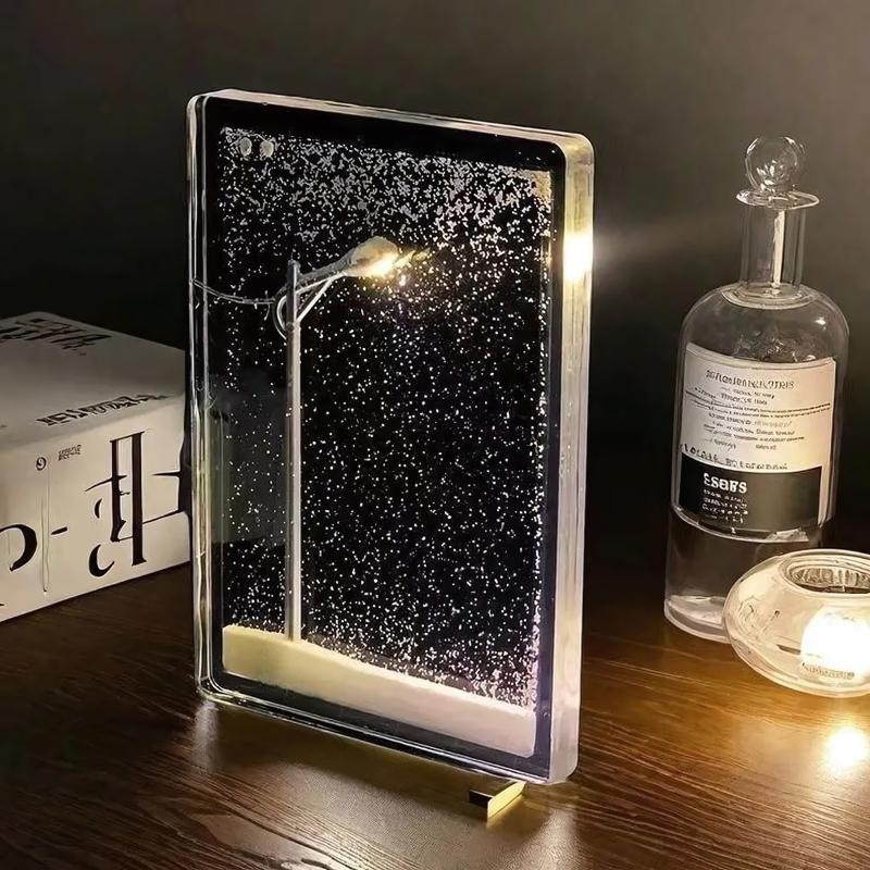 Lampe à effet de neige tombante