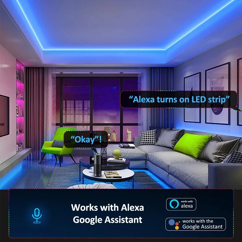 Ruban LED flexible effet néon à commande par application