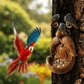 Mangeoire à oiseaux visage d’arbre en résine