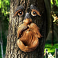 Mangeoire à oiseaux visage d’arbre en résine