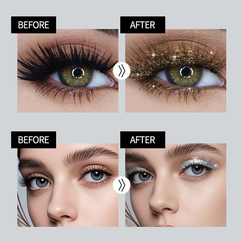 Mascara à finition pailletée avec brosse de précision