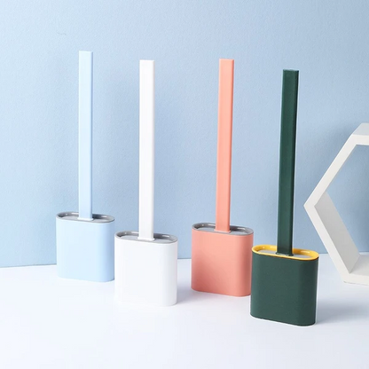 Brosse WC à tête flexible avec support
