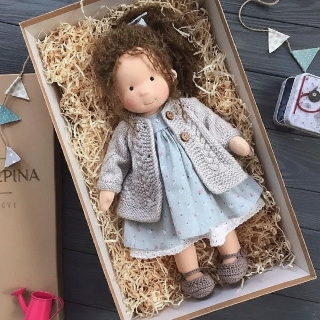 Poupée artisanale en coton style Waldorf – Jouet doux pour jeu imaginatif – image 11