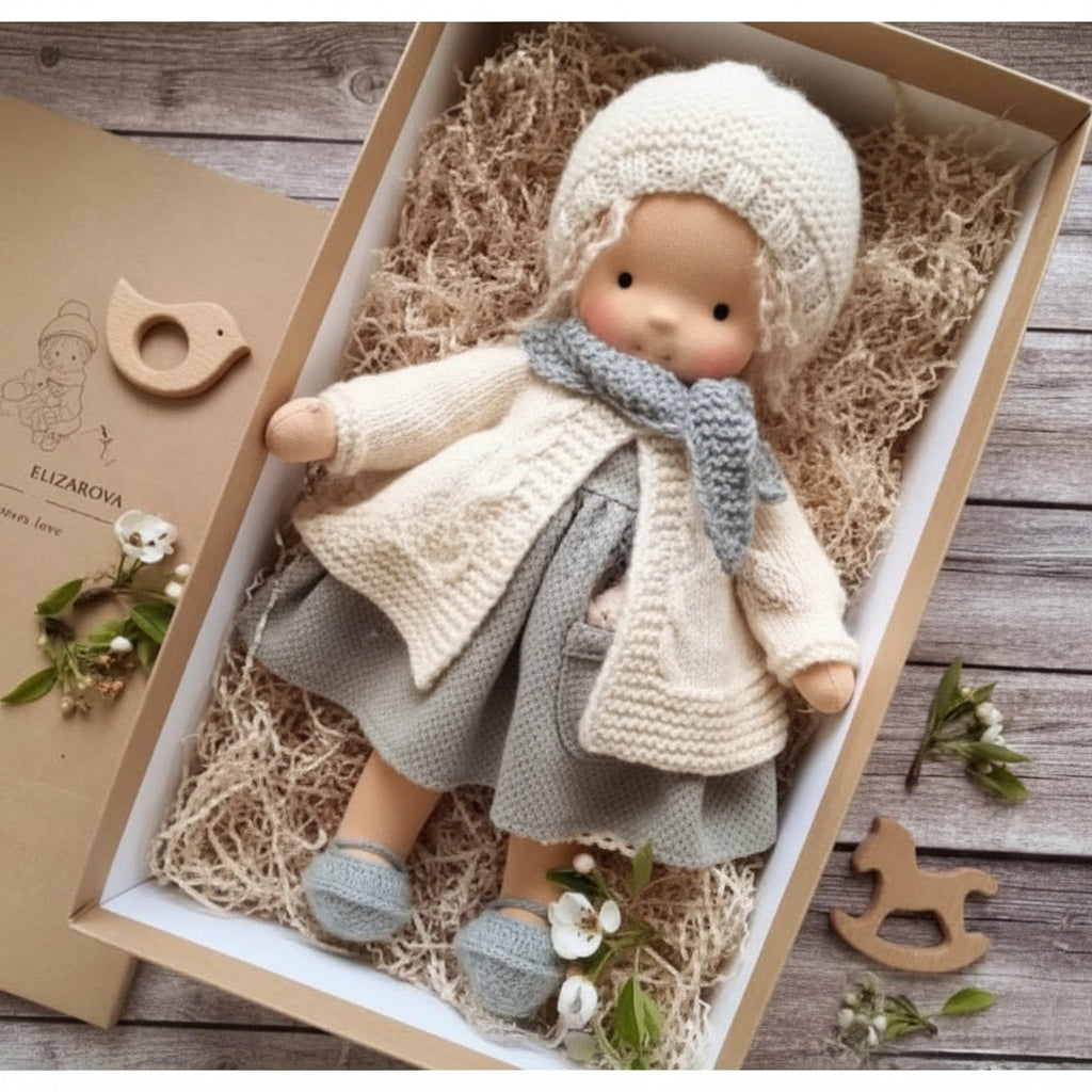 Poupée artisanale en coton style Waldorf – Jouet doux pour jeu imaginatif – image 18