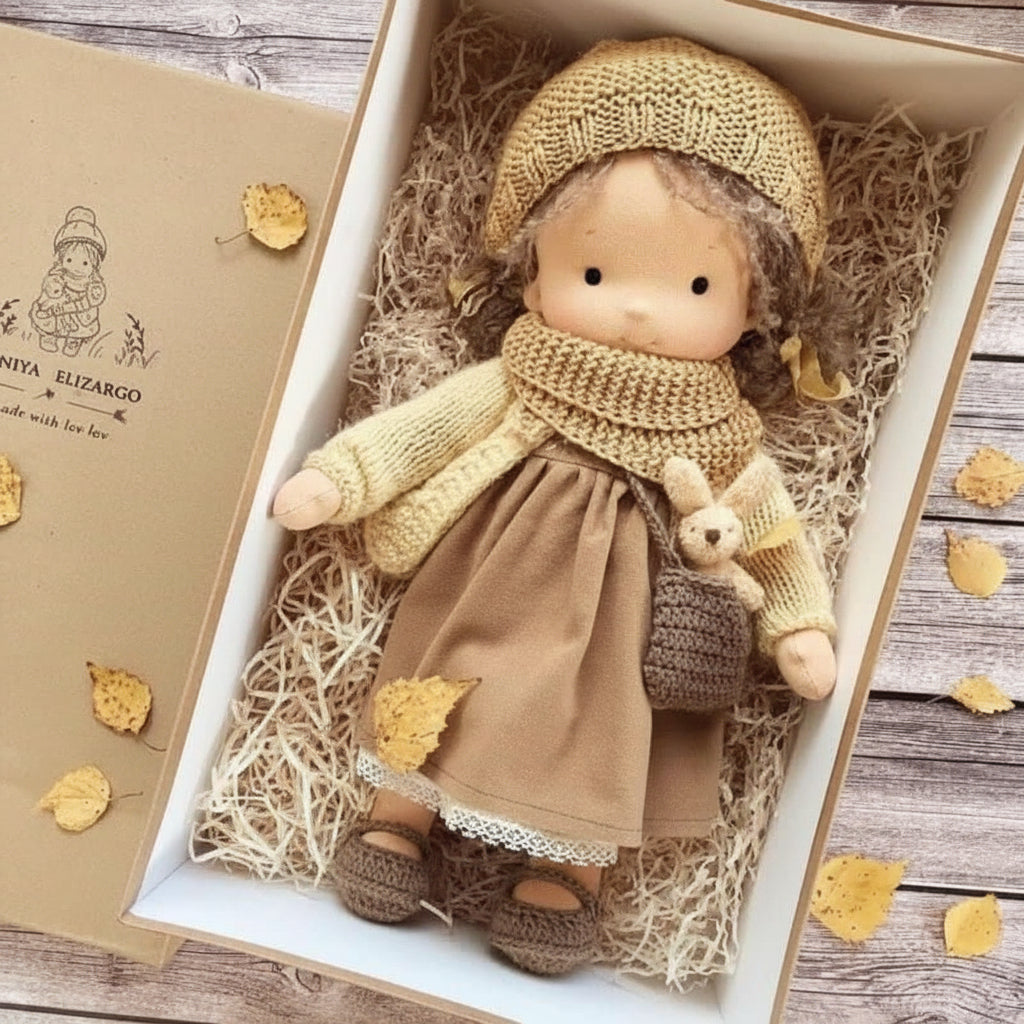 Poupée artisanale en coton style Waldorf – Jouet doux pour jeu imaginatif – image 24