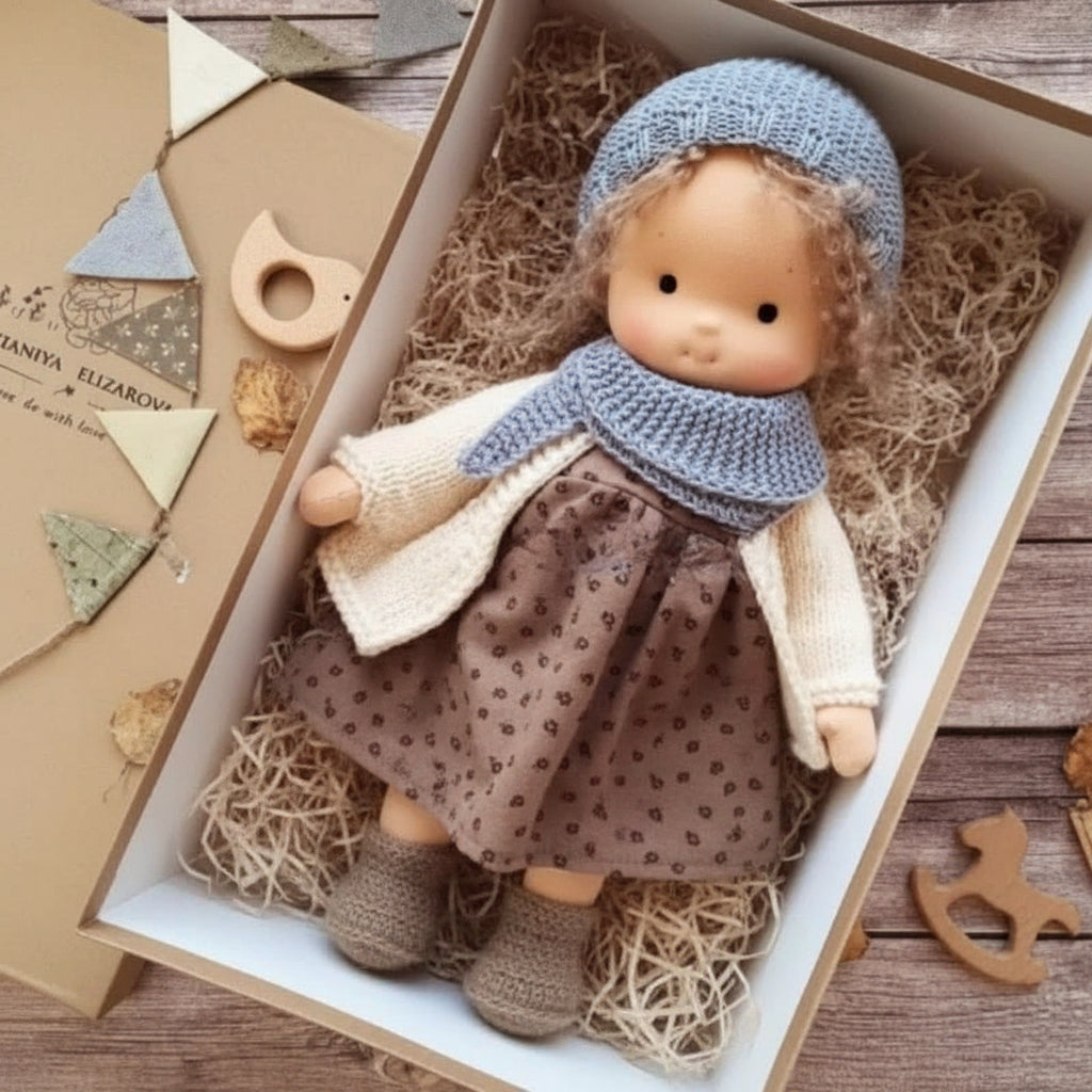 Poupée artisanale en coton style Waldorf – Jouet doux pour jeu imaginatif – image 27
