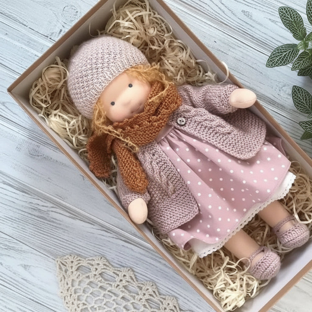 Poupée artisanale en coton style Waldorf – Jouet doux pour jeu imaginatif – image 29