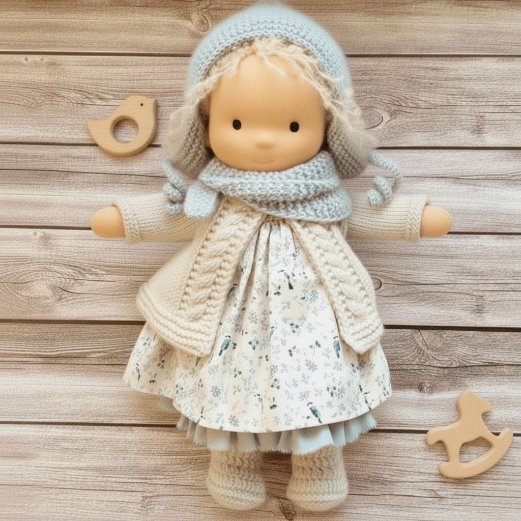 Poupée artisanale en coton style Waldorf – Jouet doux pour jeu imaginatif – image 31