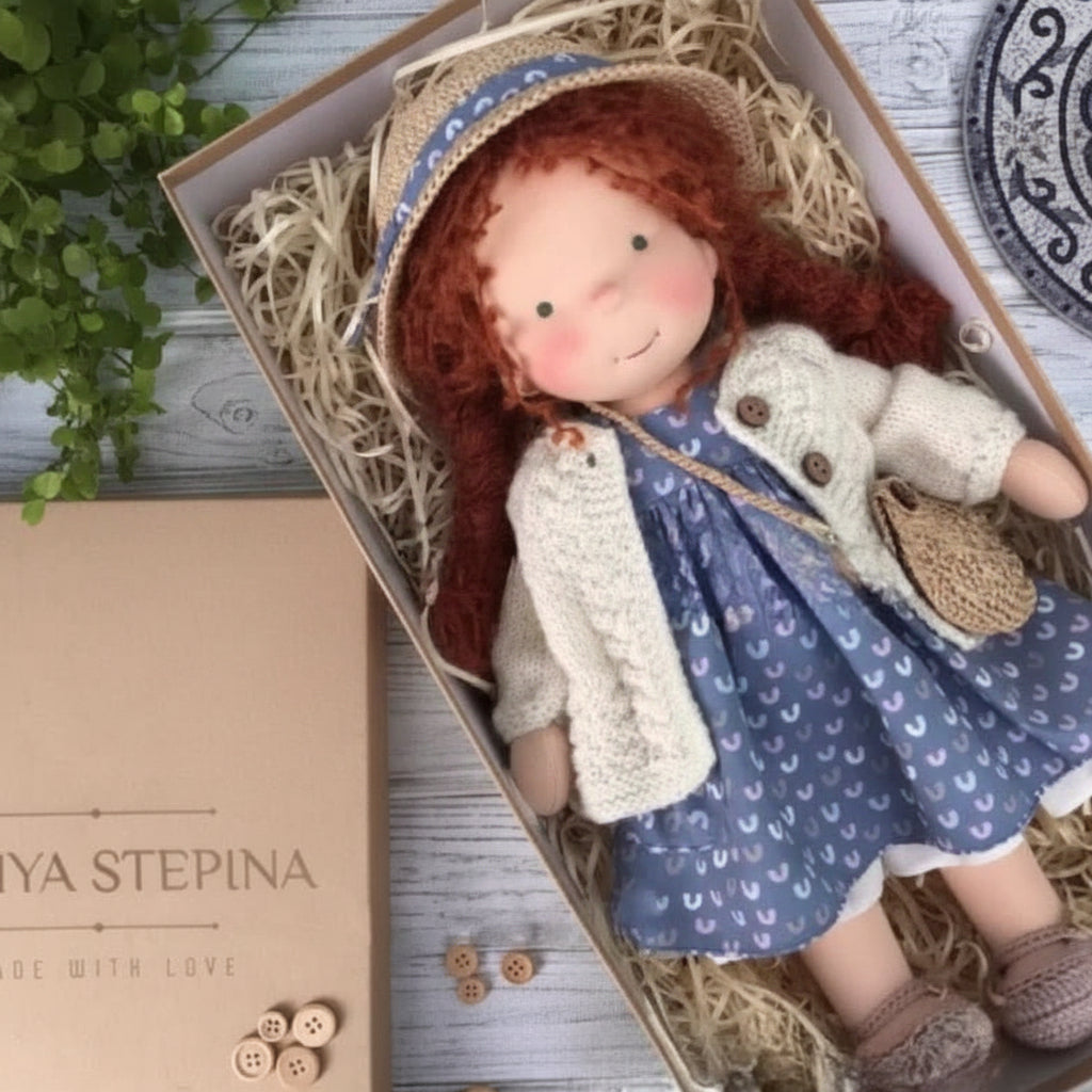 Poupée artisanale en coton style Waldorf – Jouet doux pour jeu imaginatif – image 32