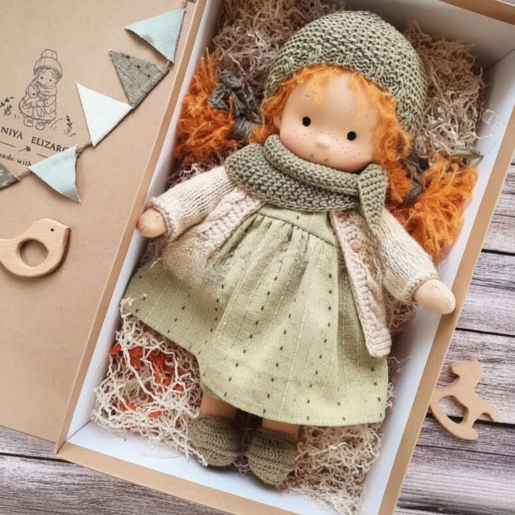 Poupée artisanale en coton style Waldorf – Jouet doux pour jeu imaginatif – image 33