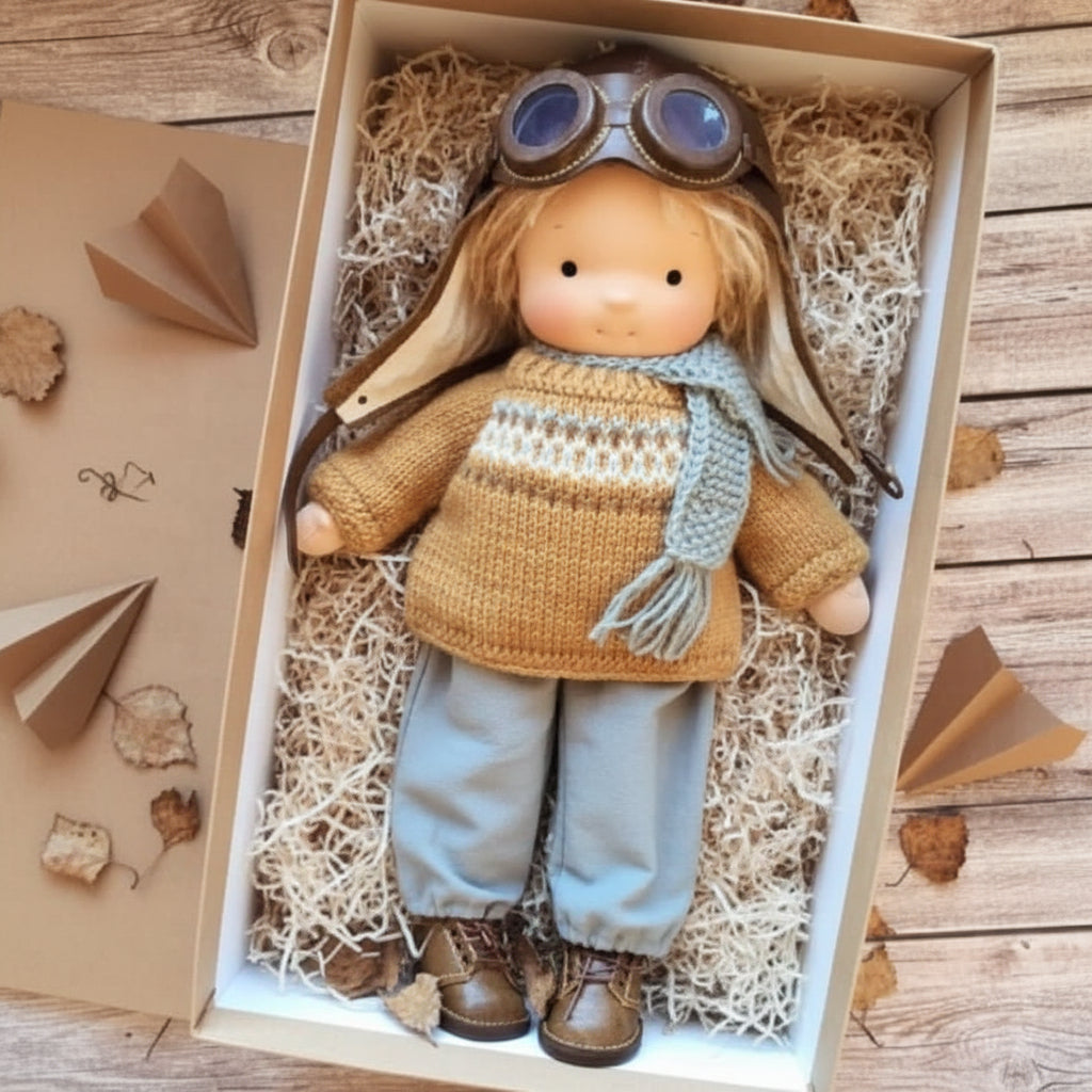 Poupée artisanale en coton style Waldorf – Jouet doux pour jeu imaginatif – image 34