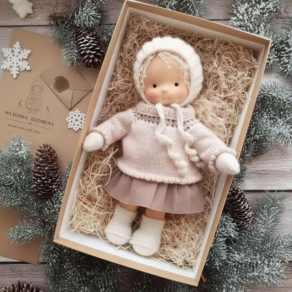 Poupée artisanale en coton style Waldorf – Jouet doux pour jeu imaginatif – image 39